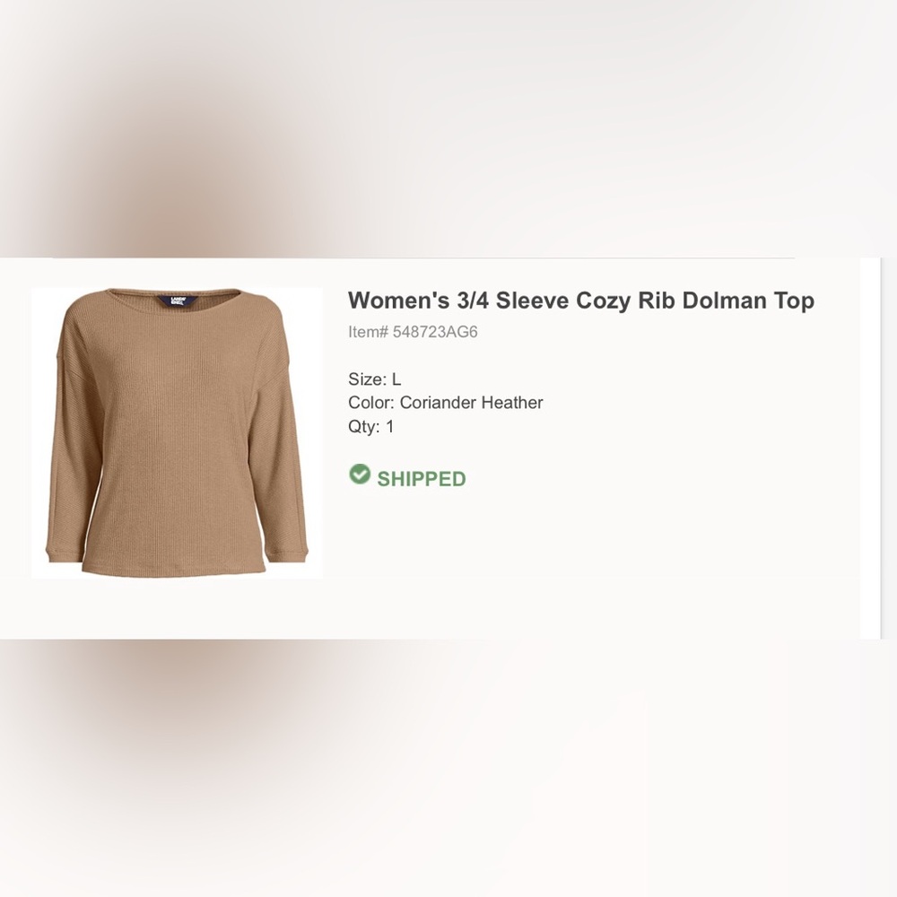 Lands’ End 3/4 Sleeve Top